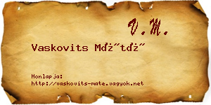 Vaskovits Máté névjegykártya
