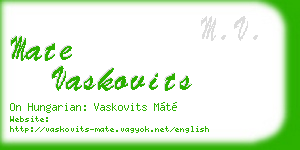 mate vaskovits business card